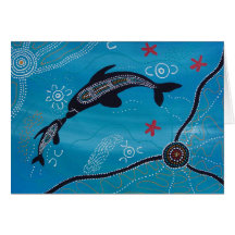 Dolphin & Calf Dreaming Greeting Card