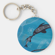 Dolphin & Calf Dreaming Keychain