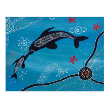 Dolphin & Calf Dreaming Postcard