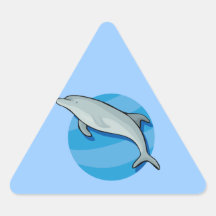 Dolphin Dolphins Marine Mammals Blue Ocean Animal Triangle Sticker