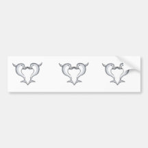 dolphin heart bumper sticker