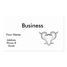dolphin heart business card template