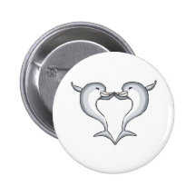 dolphin heart pinback buttons
