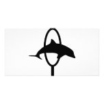 dolphin in hoop icon custom photo card