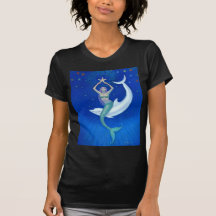 Dolphin Moon Mermaid Tee Shirt
