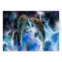 Dolphins and fractal crystals cards