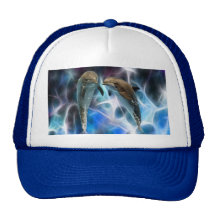 Dolphins and fractal crystals mesh hat