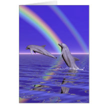 Dolphins and Rainbow Greeting Card