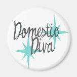 Domestic Diva Housewife retro magnet