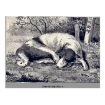 Domestic dog Ukiyo-e. Postcards