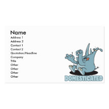 domesticated funny sewing rhino cartoon business cards