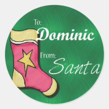 Dominic Personalised Christmas Label41 Sticker