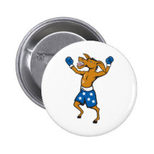 Donkey Jackass Boxer Victory Democrat Buttons