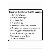Don't ask a PhD Postcard
