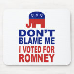 Don't Blame Me I Voted For Romney Mousepads