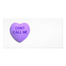Don't Call Me Purple Candy Heart Photo Card Template