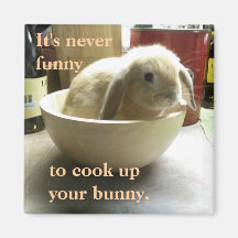 Don't cook the bunny! refrigerator magnets