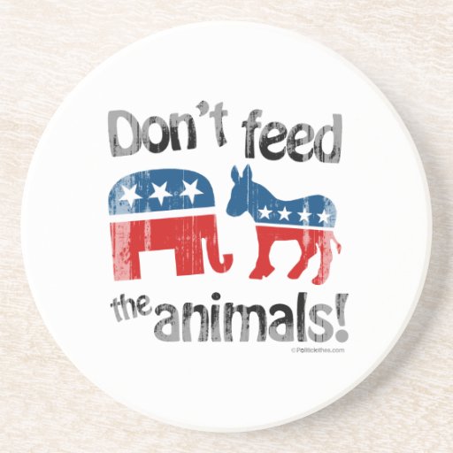 Don't Feed the Animals - Faded.png Beverage Coasters