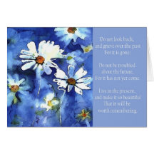 don't look back, daisies greeting cards
