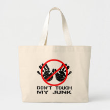 Don't Touch My Junk Handprint Tote Bags