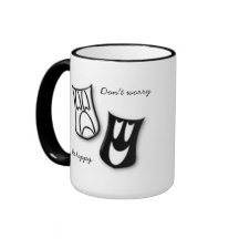 Dont worry be happy coffee mugs