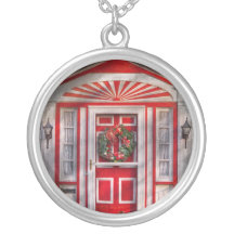 Door - Winter - Christmas kitty Custom Necklace