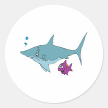 dopey shark and fish stickers