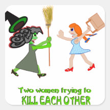 Dorothy, Elphaba, and a pair of shoes Sticker
