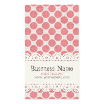 Dot & Lace Pattern Business Card