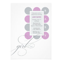 Dots Girl Custom Baby Shower Invitation