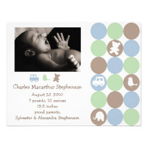 Dots N Shapes Birth Announcement