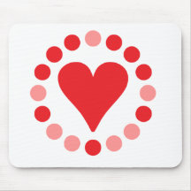 dotted hearts mousepads