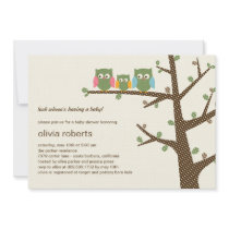 Dotty Owls Baby Shower Invitation
