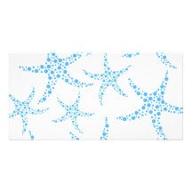 Dotty Starfish Pattern in Blue and White. Photo Cards