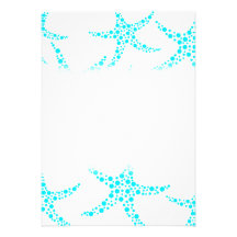 Dotty Starfish Pattern in Turquoise and White. Personalised Announcement