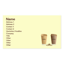 DOUBLE COFFEES CREAM SUGAR HONEY  BEVERAGES HOT WA BUSINESS CARD