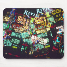 Double exposure, casino signs, Las Vegas, Mousepad