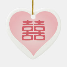 Double Happiness • Pink Christmas Tree Ornaments