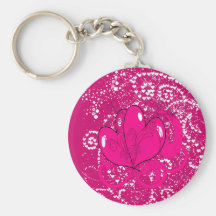 Double Hearts Keychain