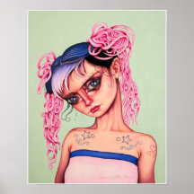 Double Pink Ponytails Posters