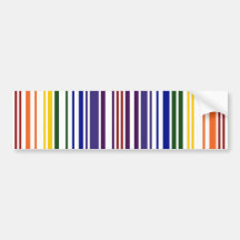 Double Rainbow Barcode Bumper Stickers