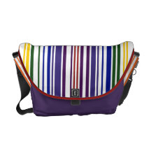 Double Rainbow Barcode Courier Bag