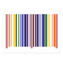 Double Rainbow Barcode Postcard