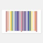 Double Rainbow Barcode Rectangular Stickers