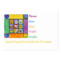 Double-sided Birth Announcement Business Card Template