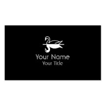 Double Swan black white custom business cards