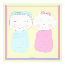 Double the Joy!  Twin Boy Girl Shower Invitation