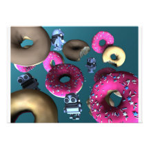 Doughnuts and Toy Robot 03 Invitation