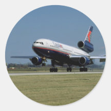 Douglas DC-10 on take-off Round Sticker