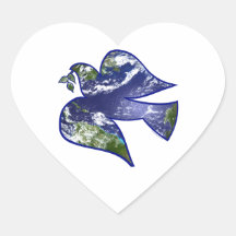Dove of Peace Heart Sticker